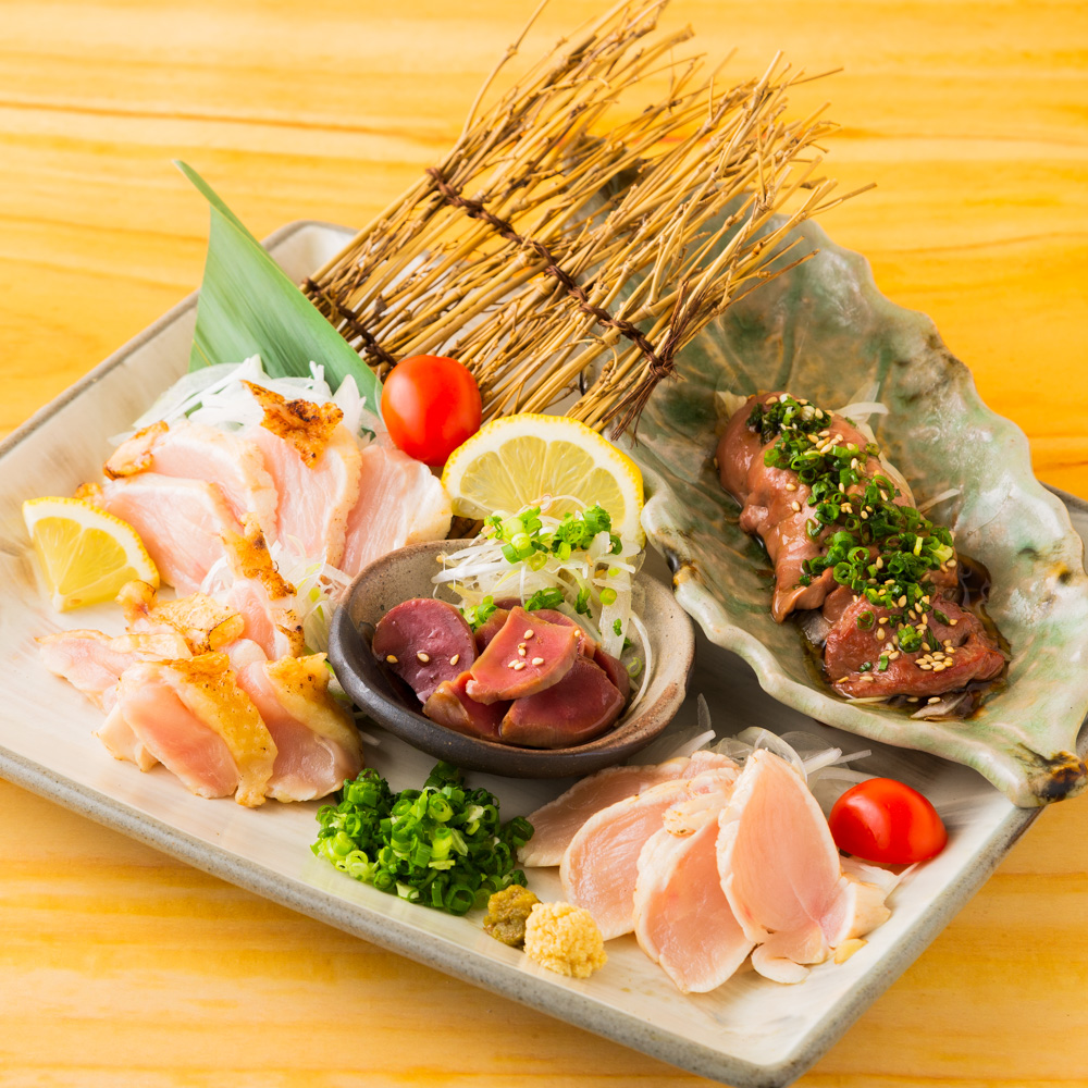 鶏の造り盛り合わせ