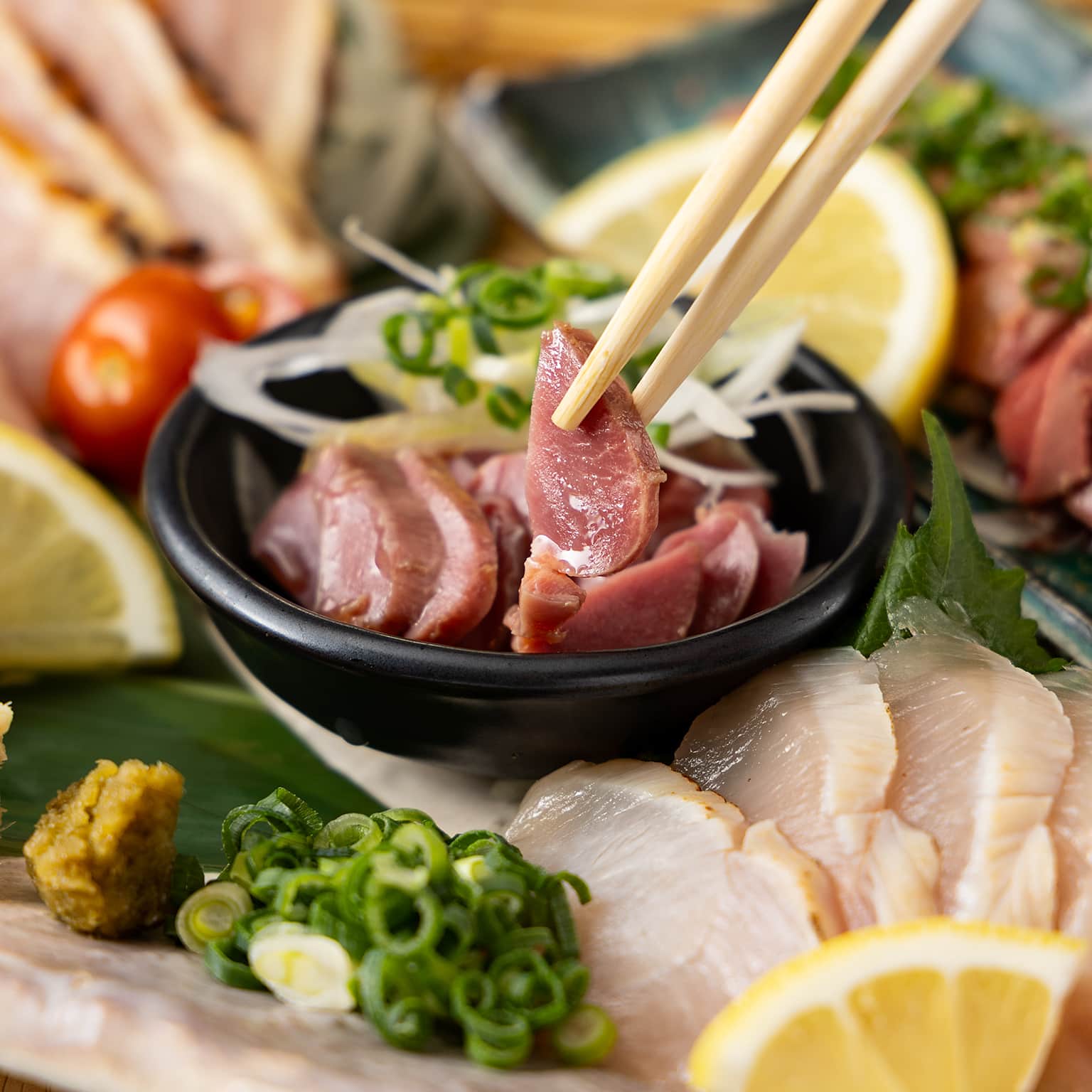 鶏の造り盛り合わせ